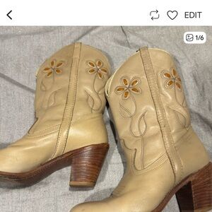 Floral Embroidered Tan Boots